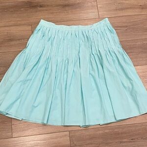Talbots Aqua Blue Pleated A-Line Skirt Sz 16